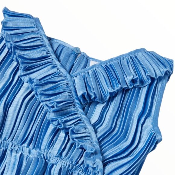 ZARA Kids | Light Blue | PLEATED JUMPSUIT WITH RUFFLES - Picture 3 of 4